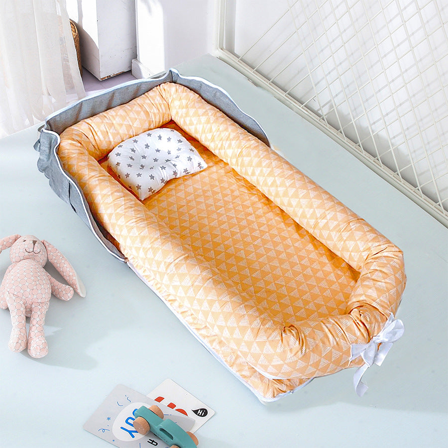 AGOGOLIFE Baby Lounger – Portable Newborn Nest with Pillow & Foldable Mattress, Soft Cotton Crib for Travel or Home-10