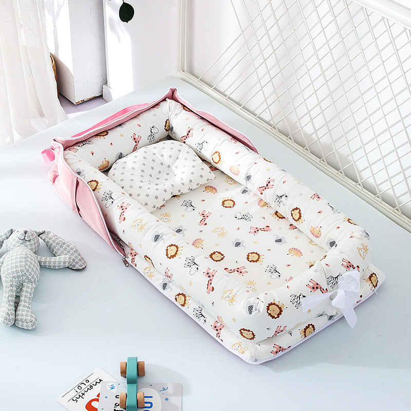AGOGOLIFE Baby Lounger – Portable Newborn Nest with Pillow & Foldable Mattress, Soft Cotton Crib for Travel or Home-20