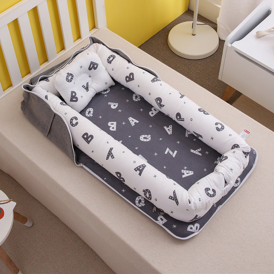 AGOGOLIFE Baby Lounger – Portable Newborn Nest with Pillow & Foldable Mattress, Soft Cotton Crib for Travel or Home-27