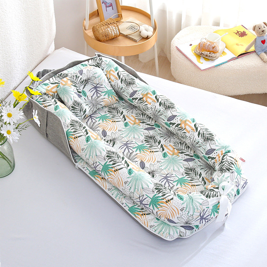 AGOGOLIFE Baby Lounger – Portable Newborn Nest with Pillow & Foldable Mattress, Soft Cotton Crib for Travel or Home-40