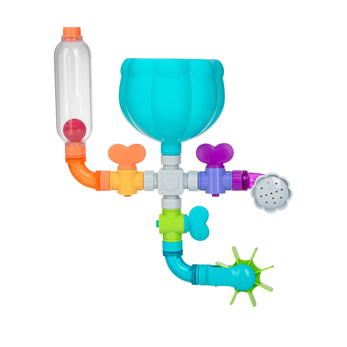 Interactive Kids Bath Waterfall Toy – Wall-Mounted Tub Playset with Pouring Cup, Spinning Gears, Water Valves & Shower Head – Fun Sensory Bath Toy for Toddlers and Babies