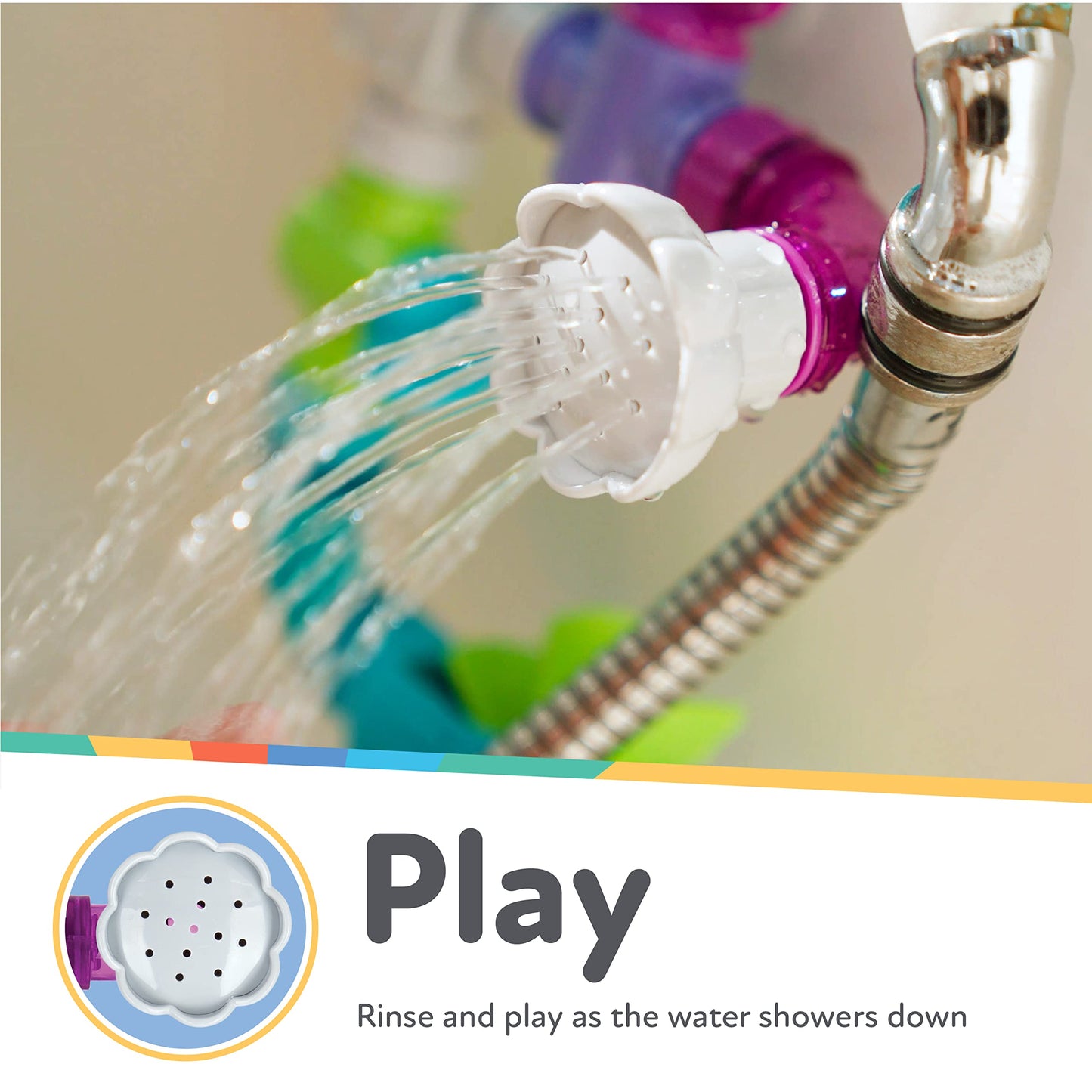 Interactive Kids Bath Waterfall Toy – Wall-Mounted Tub Playset with Pouring Cup, Spinning Gears, Water Valves & Shower Head – Fun Sensory Bath Toy for Toddlers and Babies