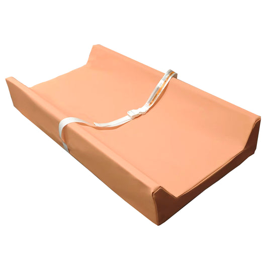AGOGOLIFE BABY Changing Pad – Waterproof PU Leather, Soft Cushioned Mat with Safety Strap for Comfortable Nappy Changes-ORANGE