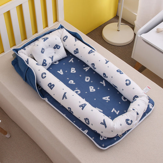 AGOGOLIFE  Baby Lounger – Portable Newborn Nest with Pillow & Foldable Mattress, Soft Cotton Crib for Travel or Home-33