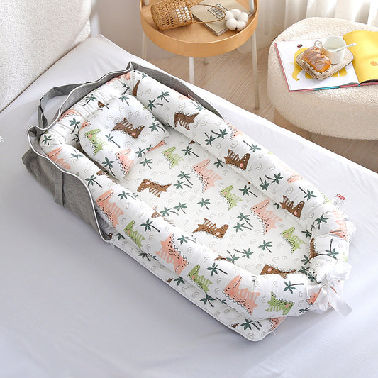 AGOGOLIFE  Baby Lounger – Portable Newborn Nest with Pillow & Foldable Mattress, Soft Cotton Crib for Travel or Home-34