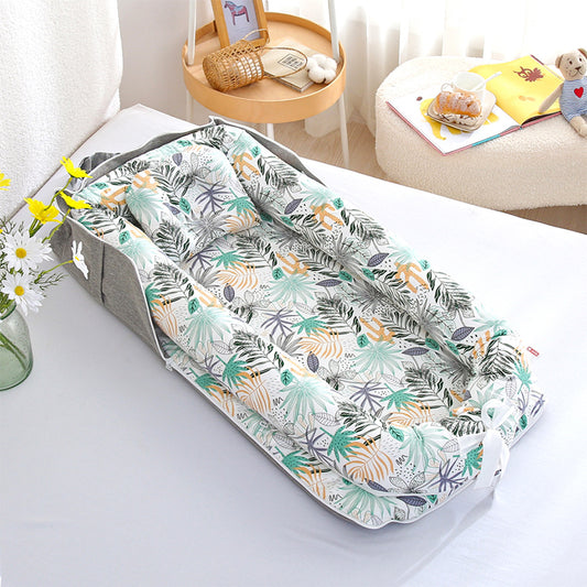 AGOGOLIFE  Baby Lounger – Portable Newborn Nest with Pillow & Foldable Mattress, Soft Cotton Crib for Travel or Home-40