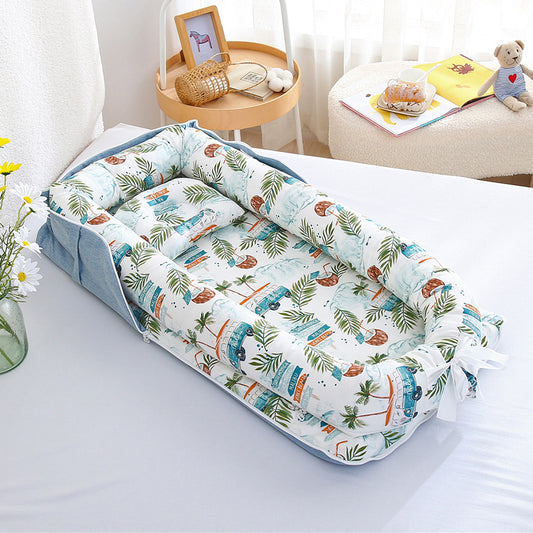 AGOGOLIFE  Baby Lounger – Portable Newborn Nest with Pillow & Foldable Mattress, Soft Cotton Crib for Travel or Home-41