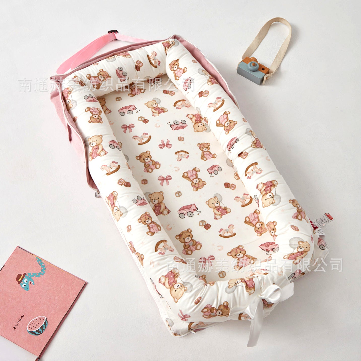 AGOGOLIFE  Baby Lounger – Portable Newborn Nest with Pillow & Foldable Mattress, Soft Cotton Crib for Travel or Home-47