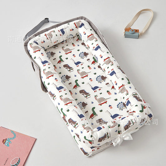 AGOGOLIFE  Baby Lounger – Portable Newborn Nest with Pillow & Foldable Mattress, Soft Cotton Crib for Travel or Home-48