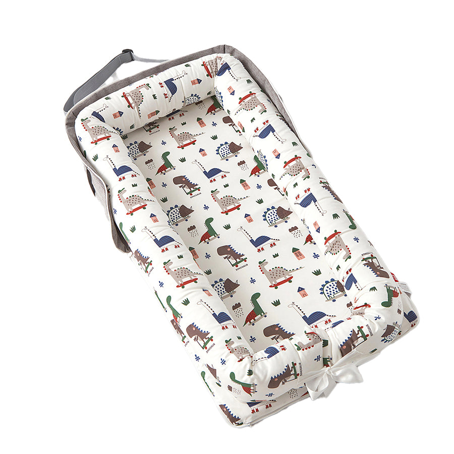 AGOGOLIFE  Baby Lounger – Portable Newborn Nest with Pillow & Foldable Mattress, Soft Cotton Crib for Travel or Home-48