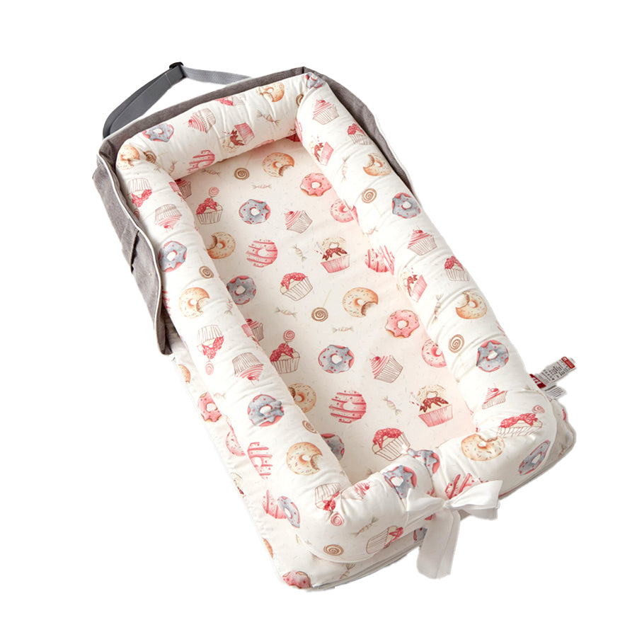 AGOGOLIFE  Baby Lounger – Portable Newborn Nest with Pillow & Foldable Mattress, Soft Cotton Crib for Travel or Home-49