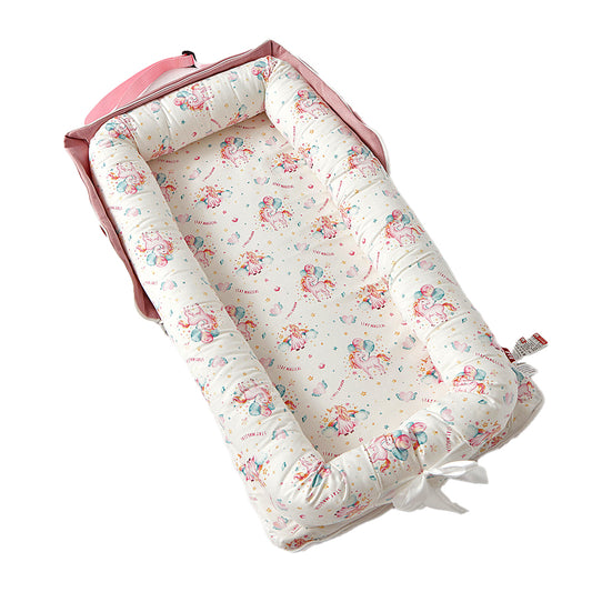 AGOGOLIFE  Baby Lounger – Portable Newborn Nest with Pillow & Foldable Mattress, Soft Cotton Crib for Travel or Home-50