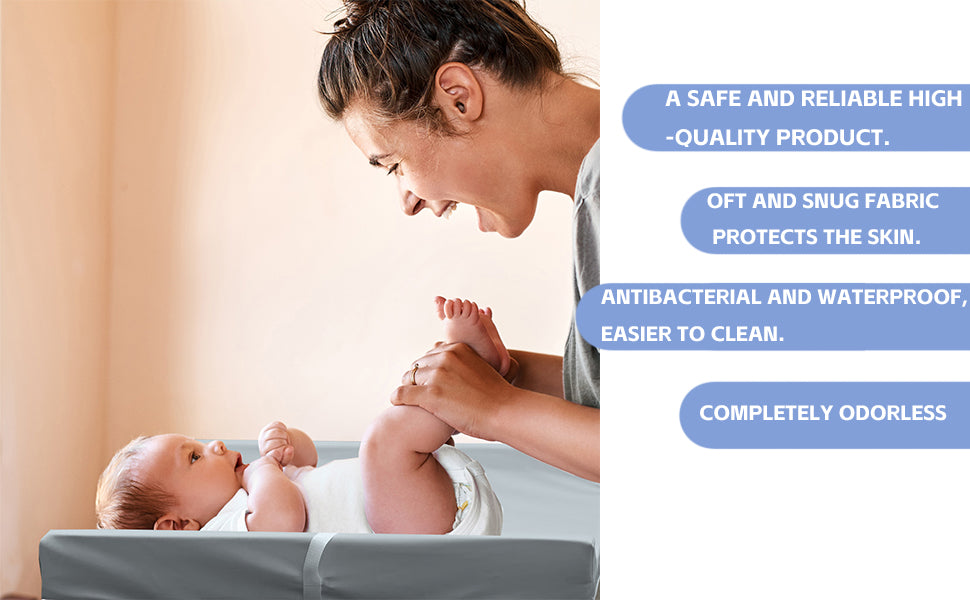 AGOGOLIFE BABY Changing Pad – Waterproof PU Leather, Soft Cushioned Mat with Safety Strap for Comfortable Nappy Changes