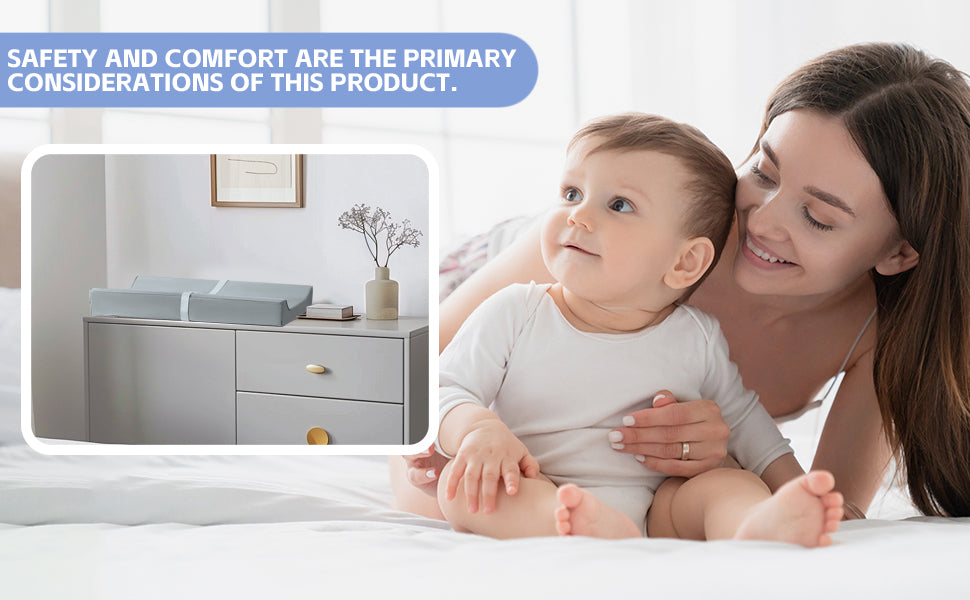 AGOGOLIFE BABY Changing Pad – Waterproof PU Leather, Soft Cushioned Mat with Safety Strap for Comfortable Nappy Changes