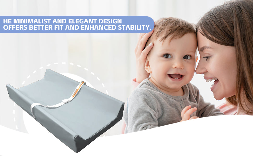 AGOGOLIFE BABY Changing Pad – Waterproof PU Leather, Soft Cushioned Mat with Safety Strap for Comfortable Nappy Changes