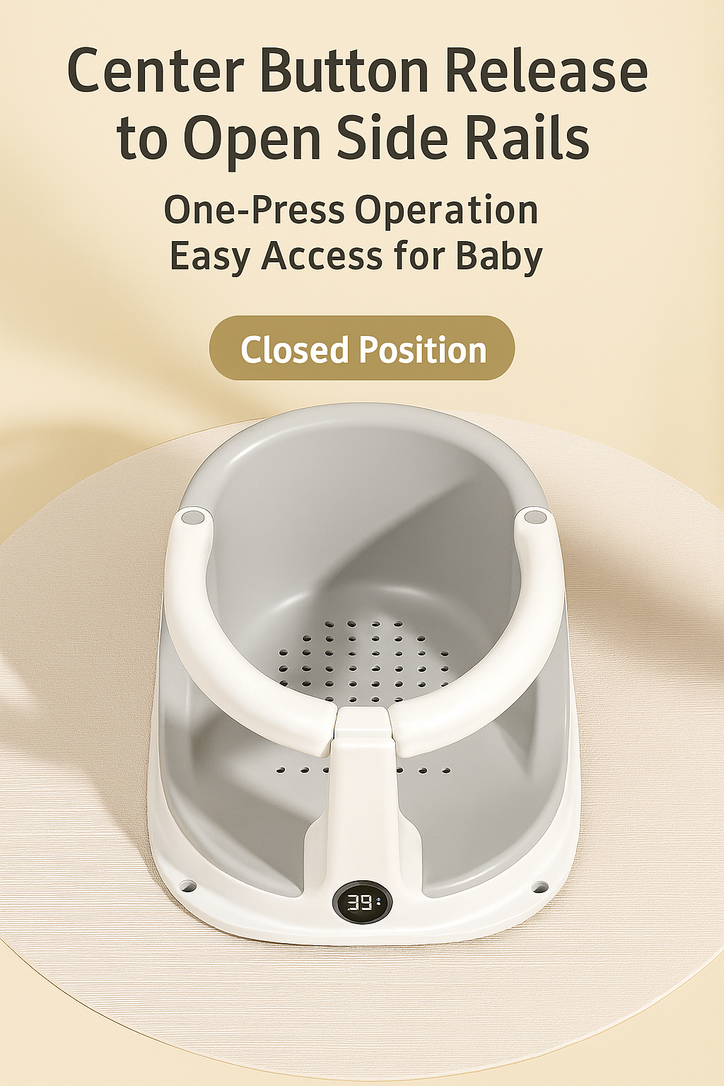 AGOGOLIFE Baby Bath Seat with Smart Temperature Display – Safe & Comfortable Infant Shower Chair