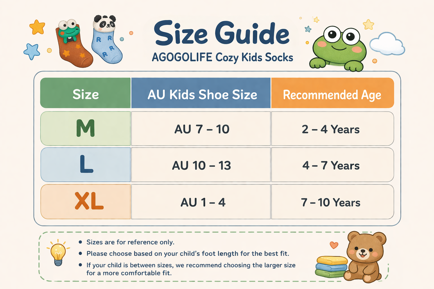 AGOGOLIFE Kids Cotton Socks – 5-Pack