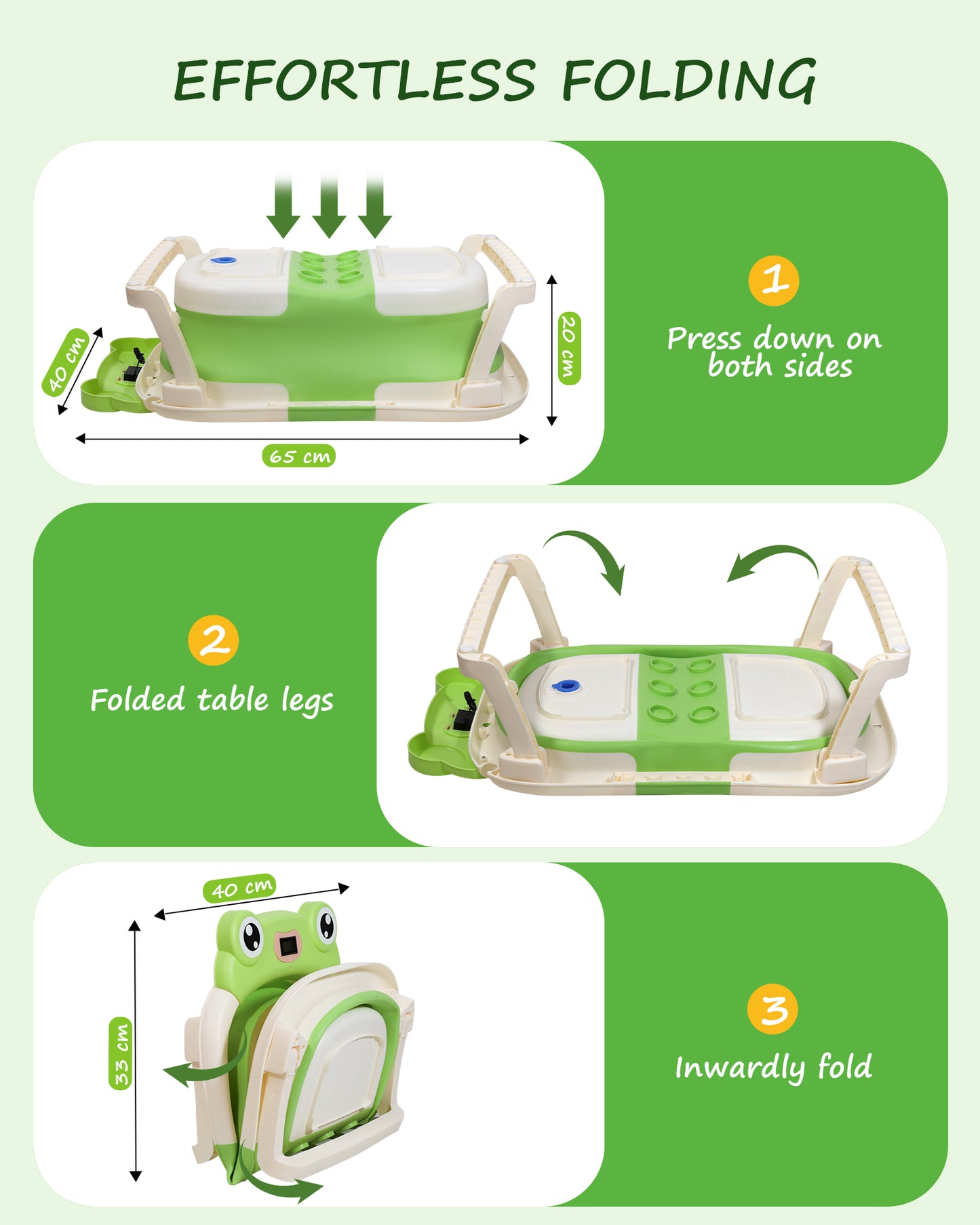 AGOGOLIFE Foldable Baby Bathtub with Thermometer – Green Frog Design, Suspension Cushion for 0–24 Months, Space-Saving, Anti-Slip & Portable Baby Bath Tub
