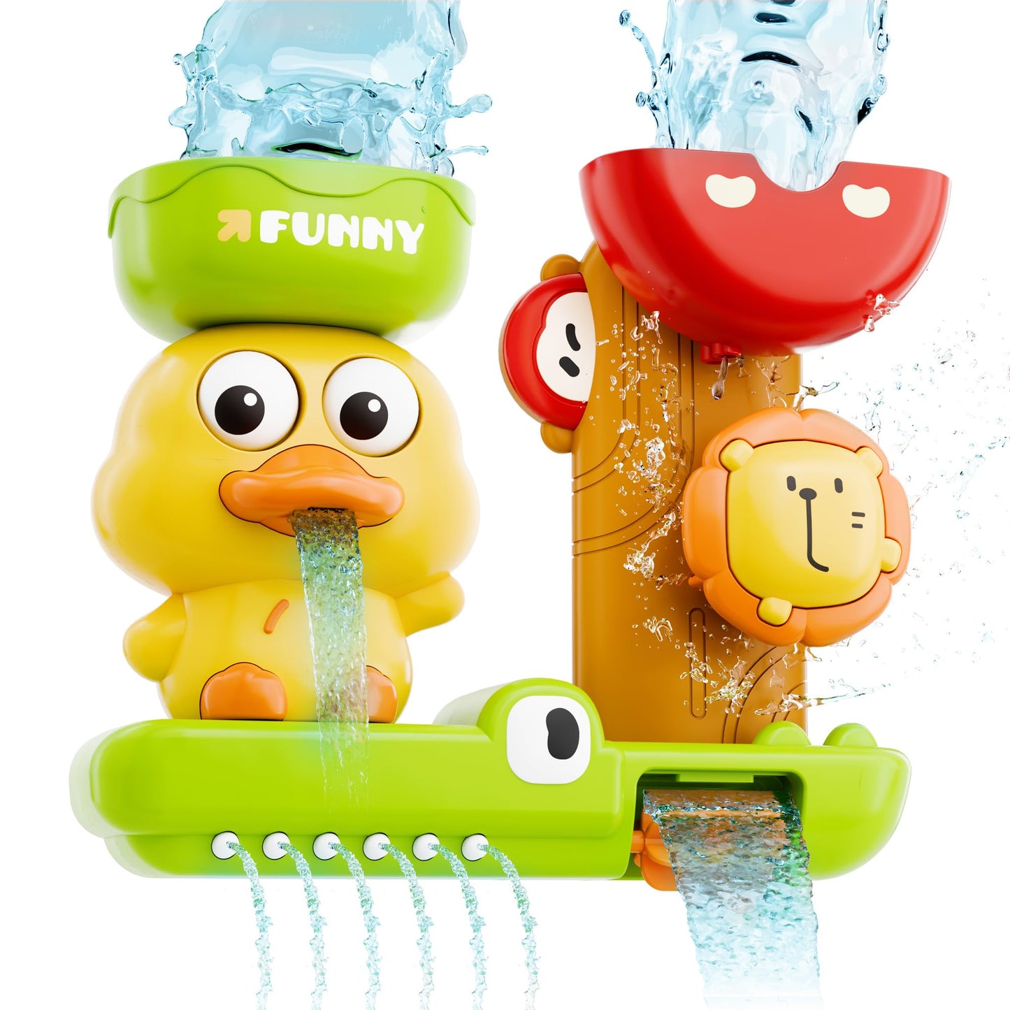 🐤 Duck Rain Shower Bath Toy – Interactive Waterfall Toy for Babies & Toddlers with Pouring Cup, Suction & Sensory Fun